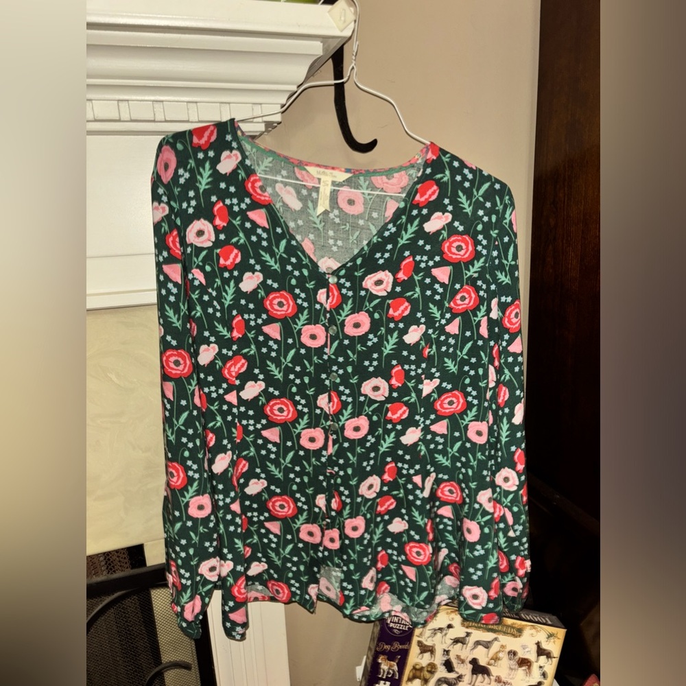 Matilda Jane Ladies Blouse, Size-XL Note:last two buttons are missing